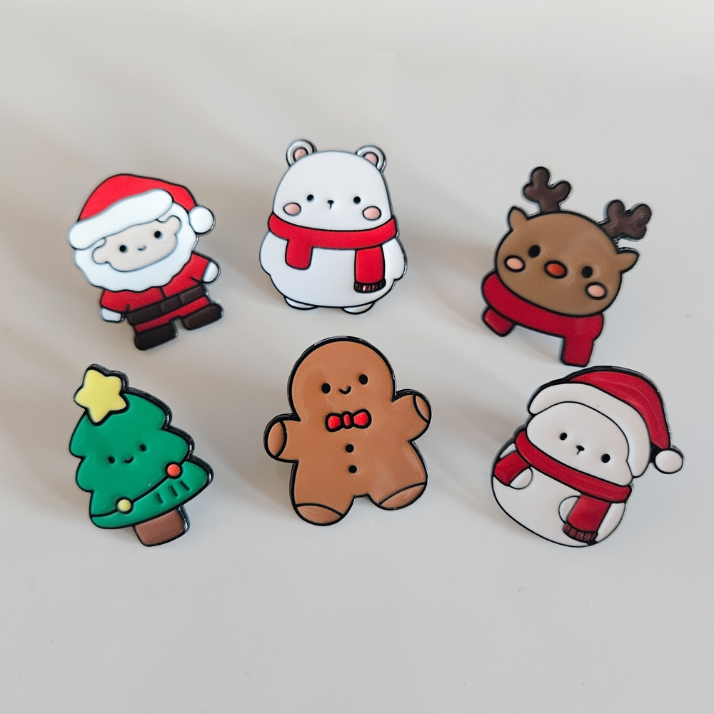 Cute Christmas Themed Pins Set